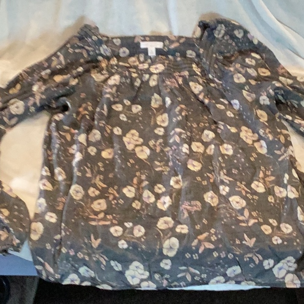 Gray with flowers blouse